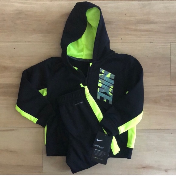 Black and lime green nike sweatsuit Clearance